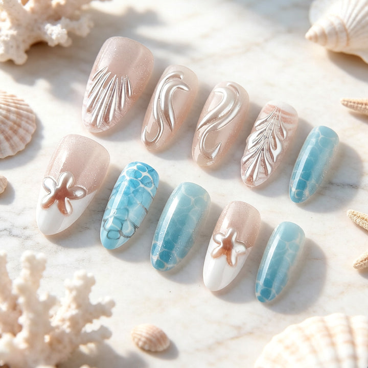 Artistic Textured Press-On Nails Kalsten