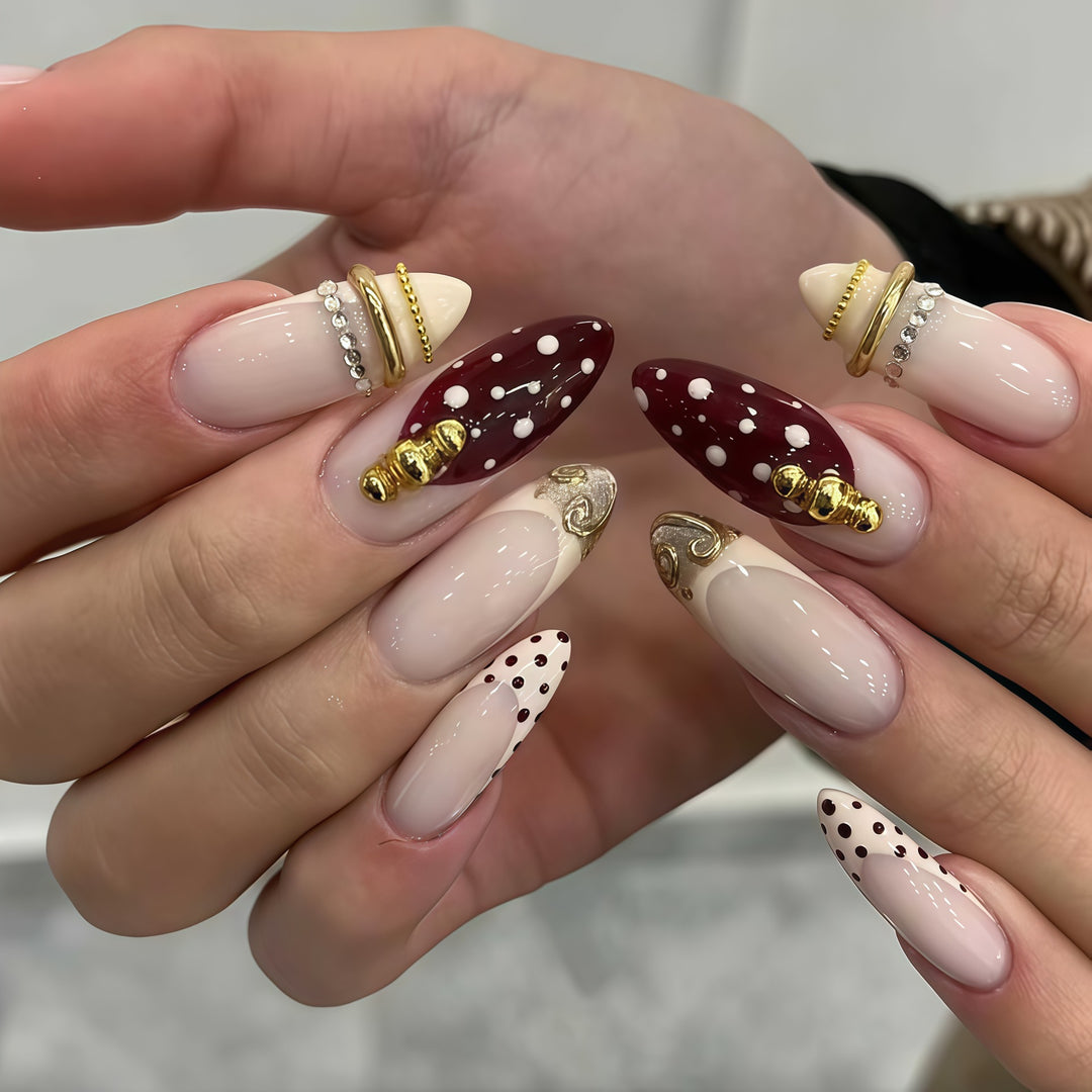 Decorative Stiletto Press-On Nail Art Extensions Kalsten