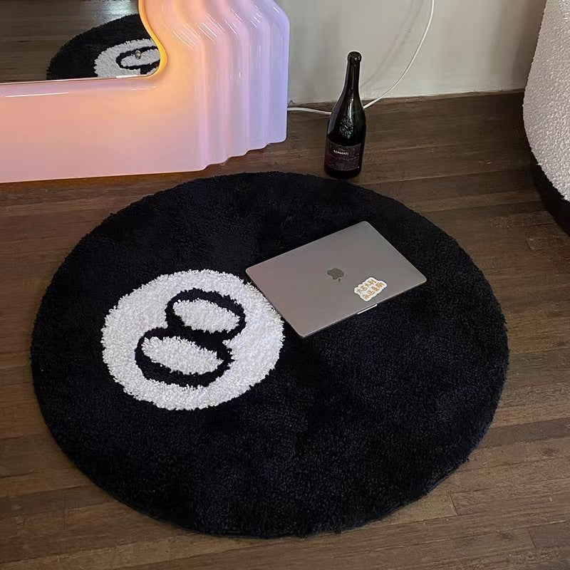 Playful Round Pool-Themed Rug