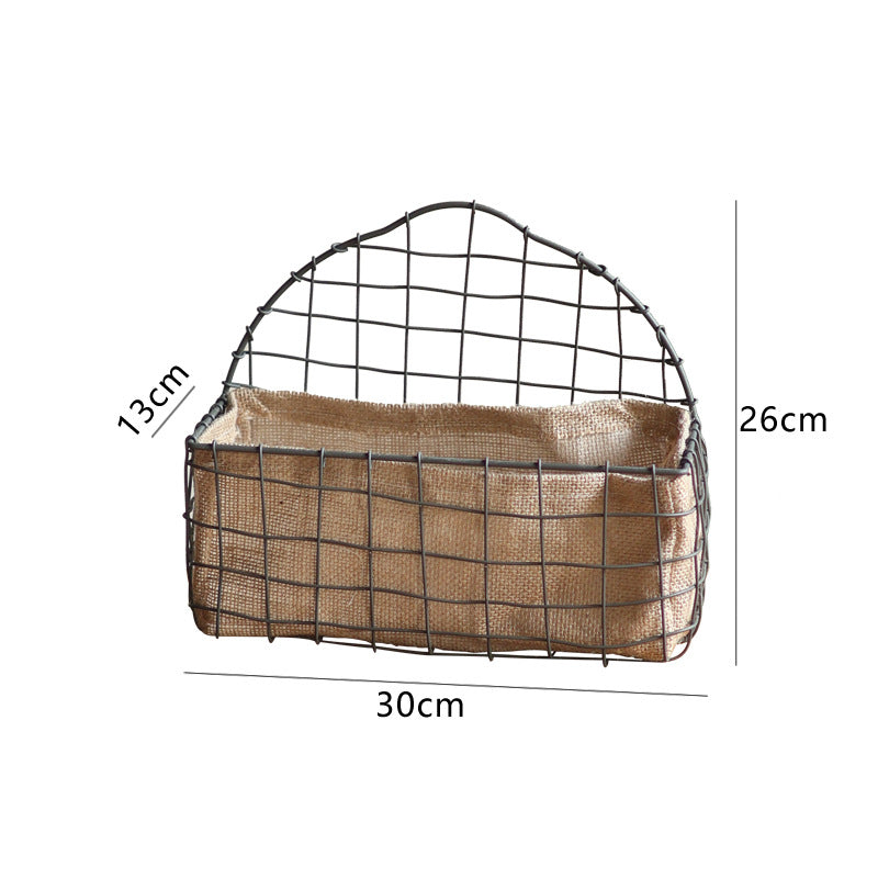 Decorative wire basket with jute bag Kalsten