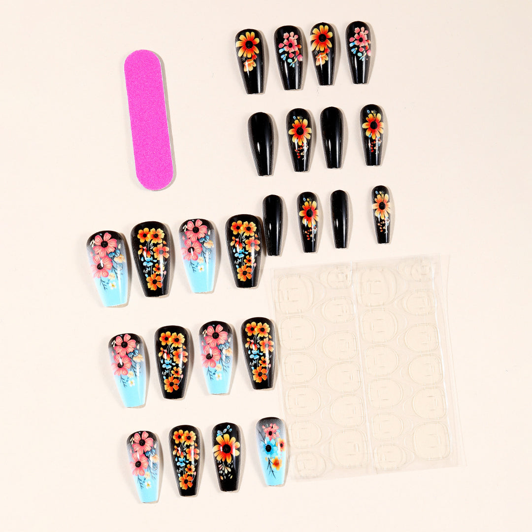 3D Floral Acrylic Nail Art Extensions Kalsten