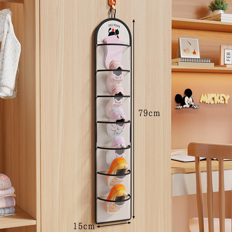 Wall-Mounted Breathable Mesh Twenty-Pocket Shoe Organizer Panel