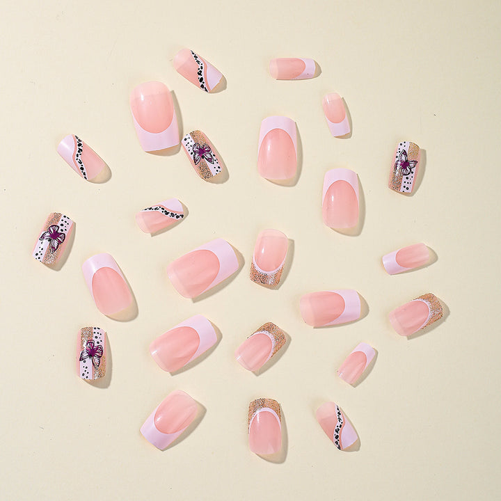 Elegant Floral Glitter Acrylic Nail Art Extensions Kalsten
