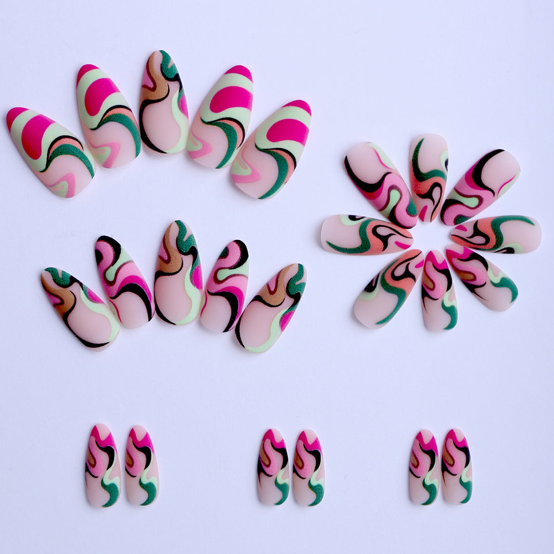 Artificial Nails in Modern Abstract Design Kalsten