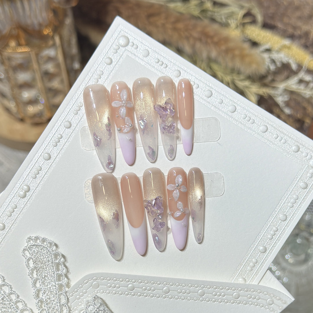 Floral-Inspired Stiletto Press-On Nail Design Kalsten