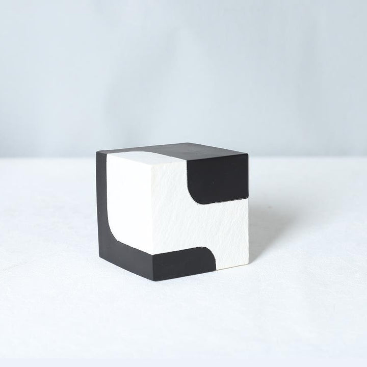 Modern Abstract Minimalist Decorative Block Sculpture