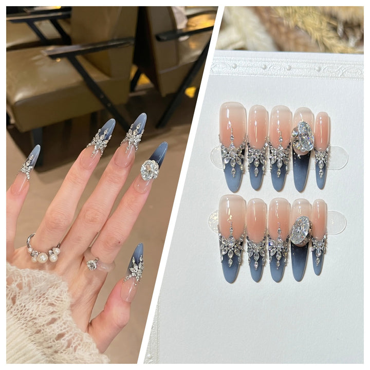 Artistic Stiletto Press-On Nail Set with Charming Patterns Kalsten