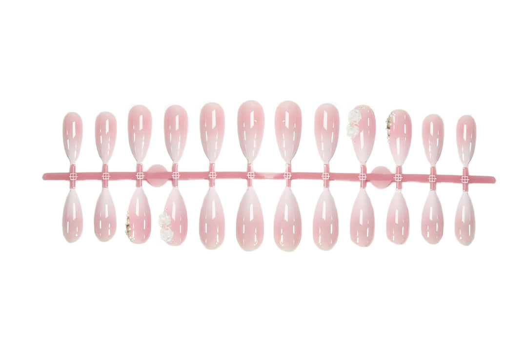 Acrylic nail set with elegant rose decorations Kalsten