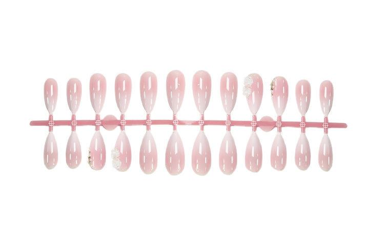 Acrylic nail set with elegant rose decorations Kalsten