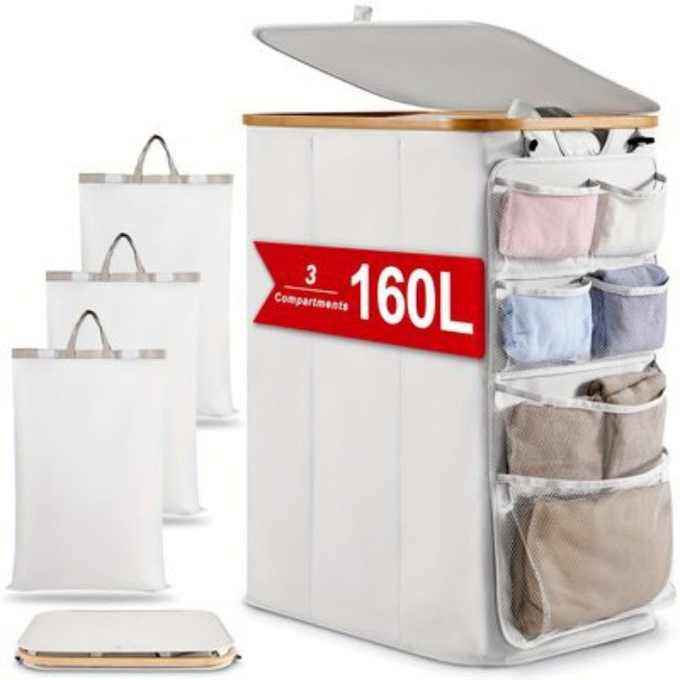 Multifunctional laundry storage box with bamboo lid Kalsten
