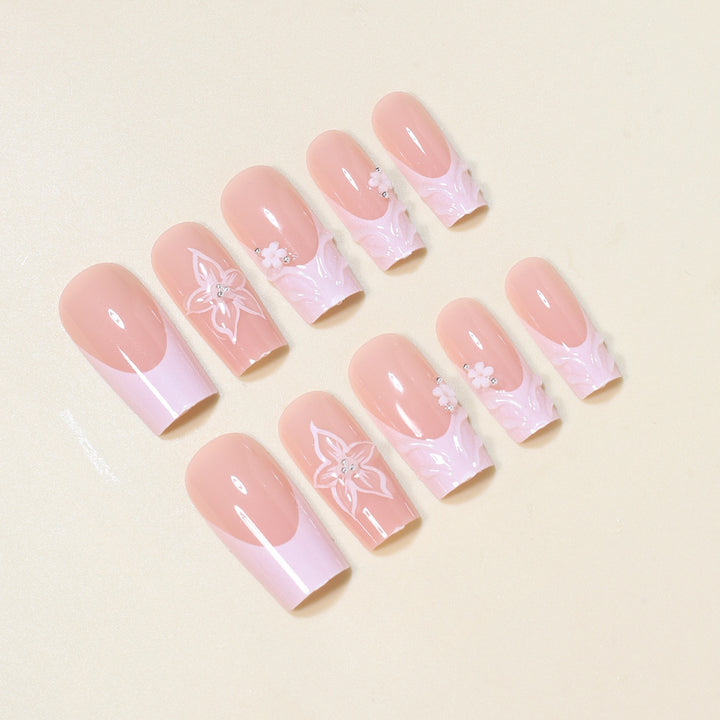 Elegant Floral Press-On Nail Art Kalsten