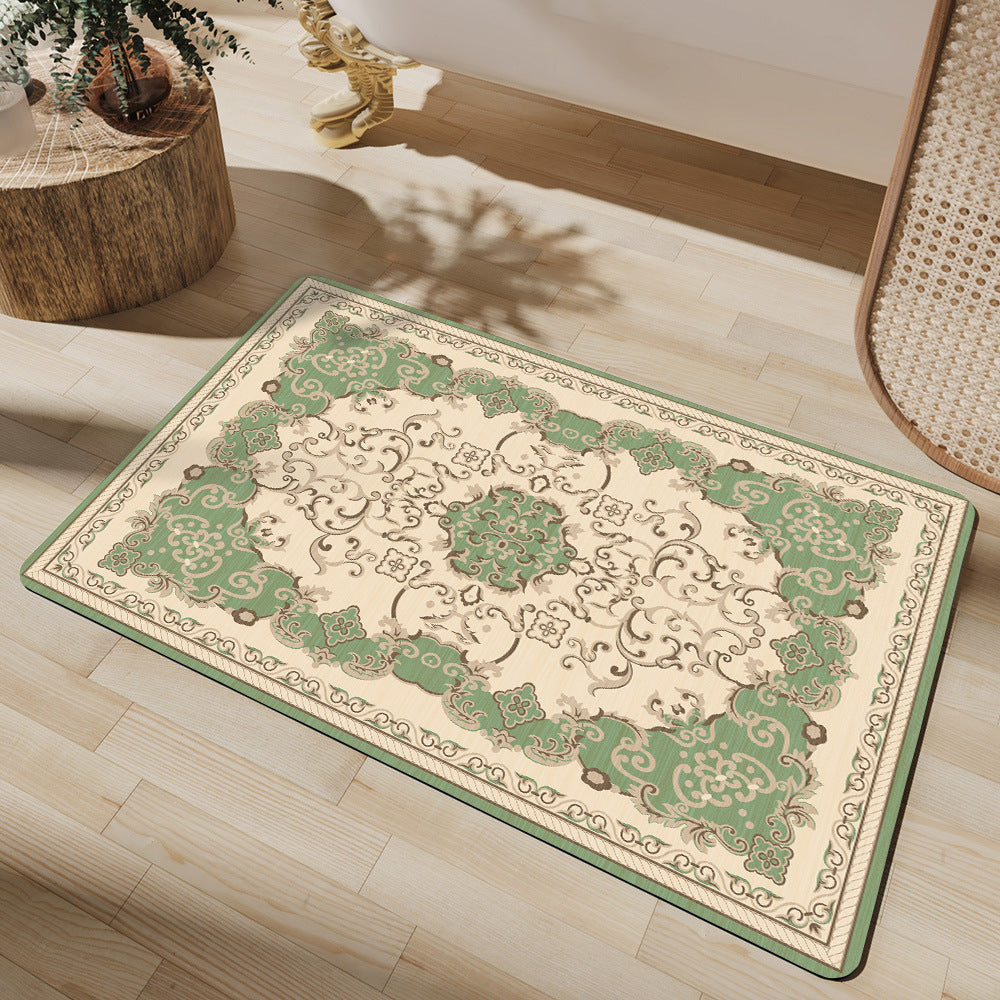 Elegant Floral Pattern Bath Mat Kalsten