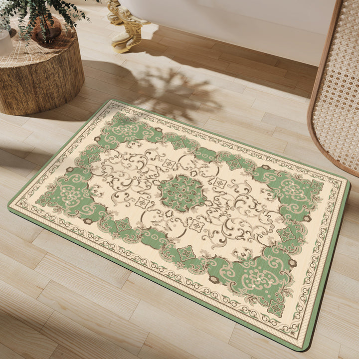 Elegant Floral Pattern Bath Mat Kalsten
