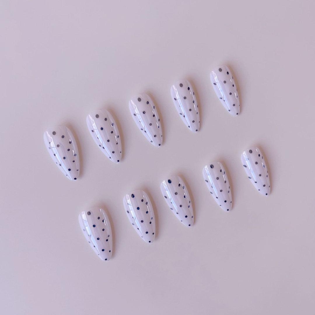 Acrylic Nail Set with Modern Polka Dot Design Kalsten