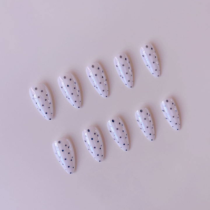 Acrylic Nail Set with Modern Polka Dot Design Kalsten
