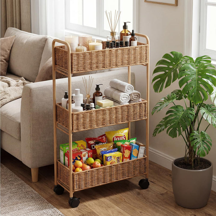 Elegant Storage Basket Made of Natural Rattan Kalsten