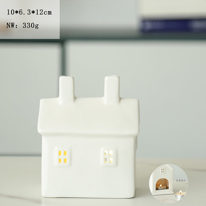 Ceramic House-Shaped Tea Light Holder Kalsten