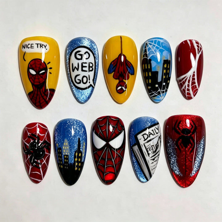 Comic-Inspired Press-On Nail Art Set