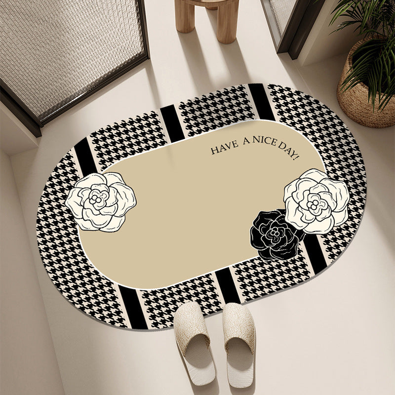 Floral-Printed Welcome Mat