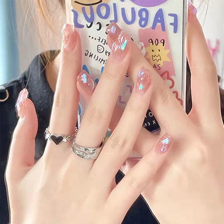 Stylish heart and ombre design artificial nails Kalsten