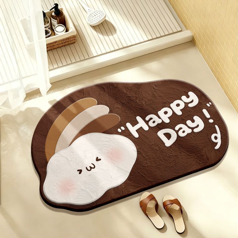 Playful Rabbit-Themed Bath Mat