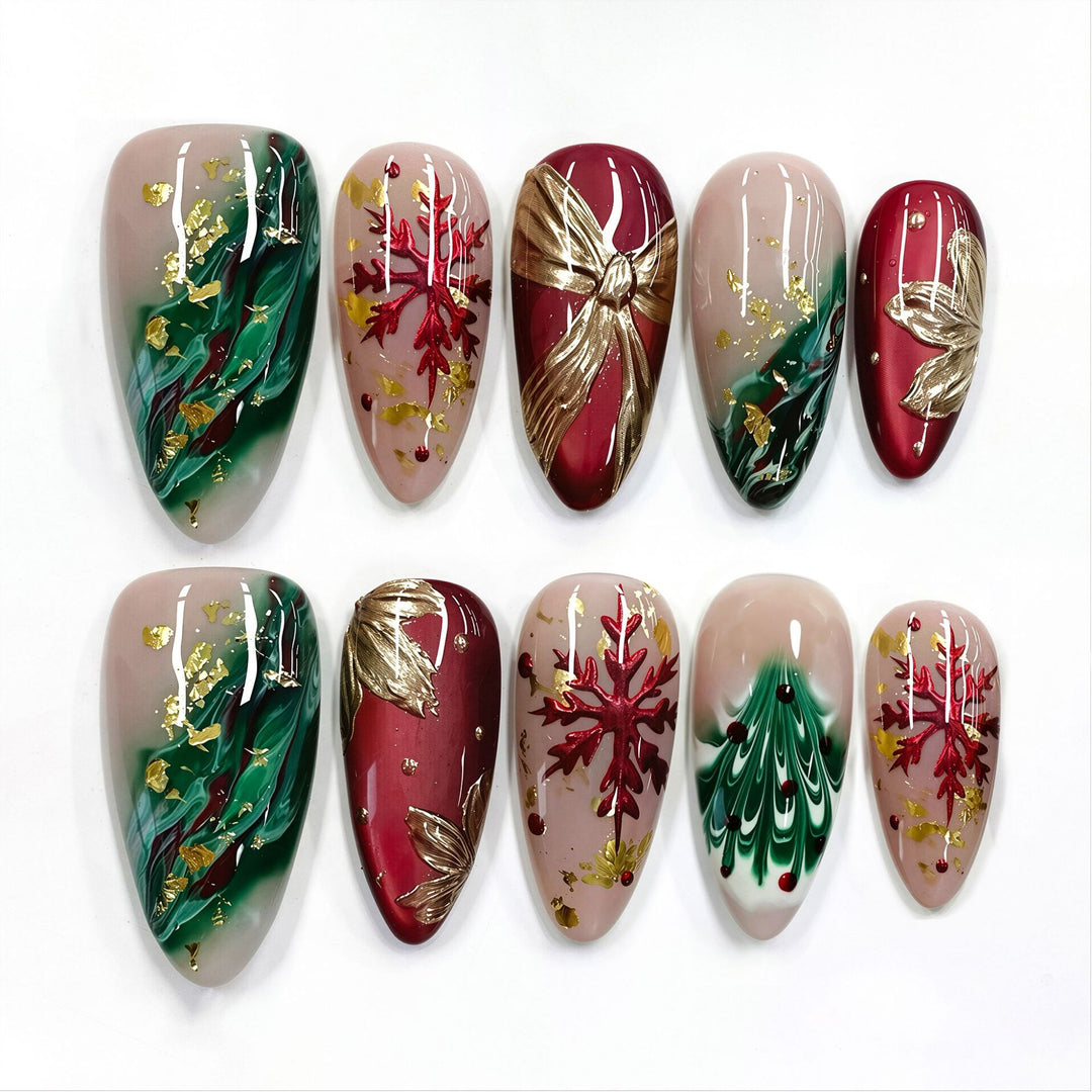 Decorative Holiday Press-On Nail Set