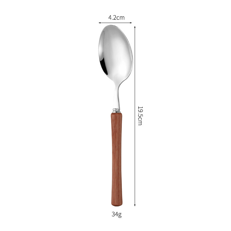 Elegant serving spoon with ergonomic wooden handle Kalsten