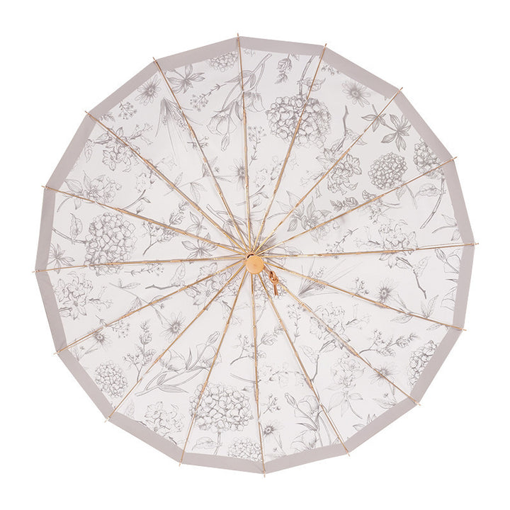Ladies elegant folding umbrella with floral patterns Kalsten