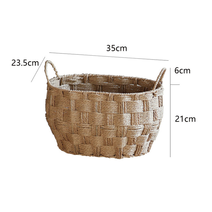 Decorative storage basket made of natural material Kalsten