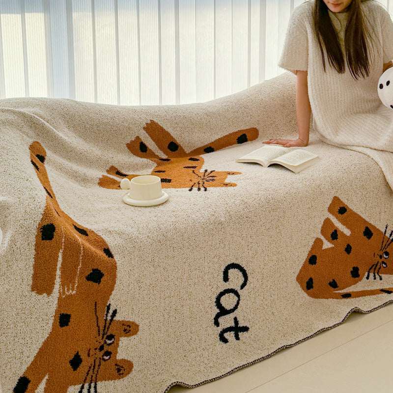 Cat-Themed Cozy Throw Blanket