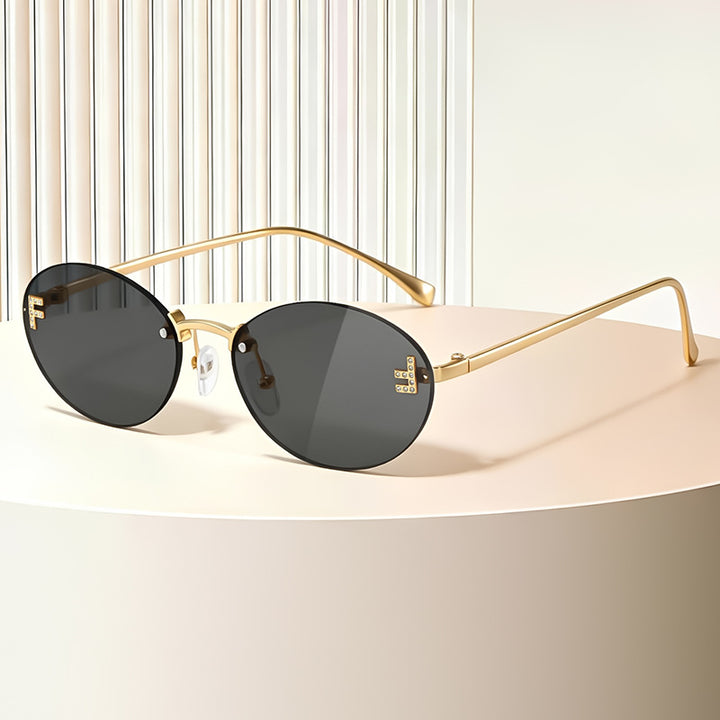 Sleek Metal Oval Sunglasses Kalsten