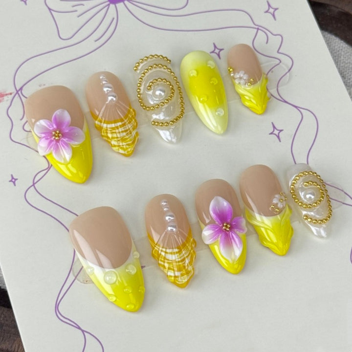 Nature-Themed Artistic Press-On Nail Set Kalsten