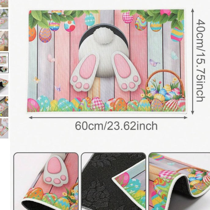 Decorative Bunny Print Runner Mat Kalsten