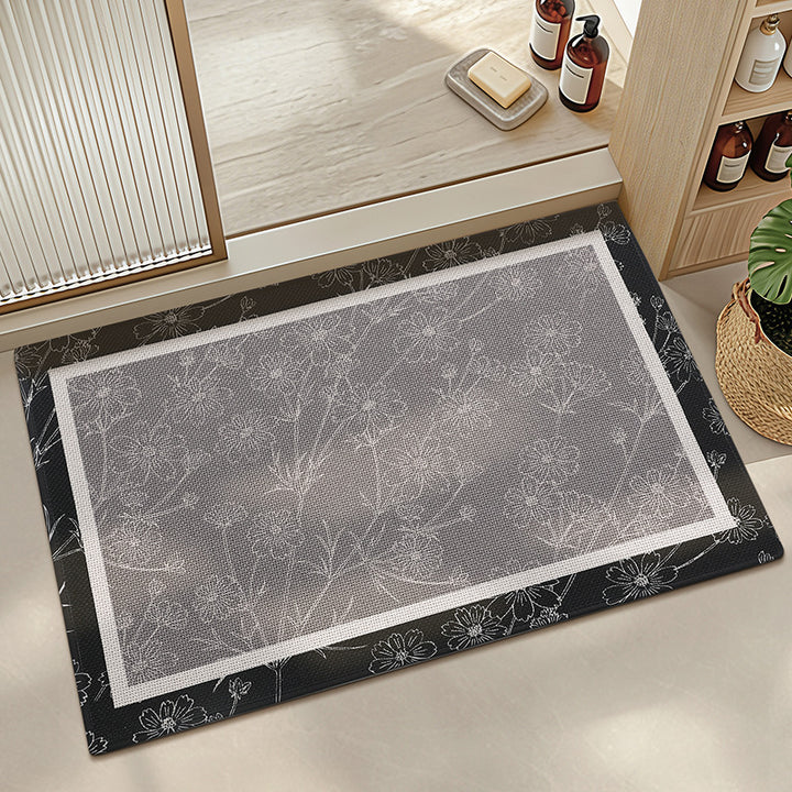 Elegant Floral Print Bath Mat Kalsten