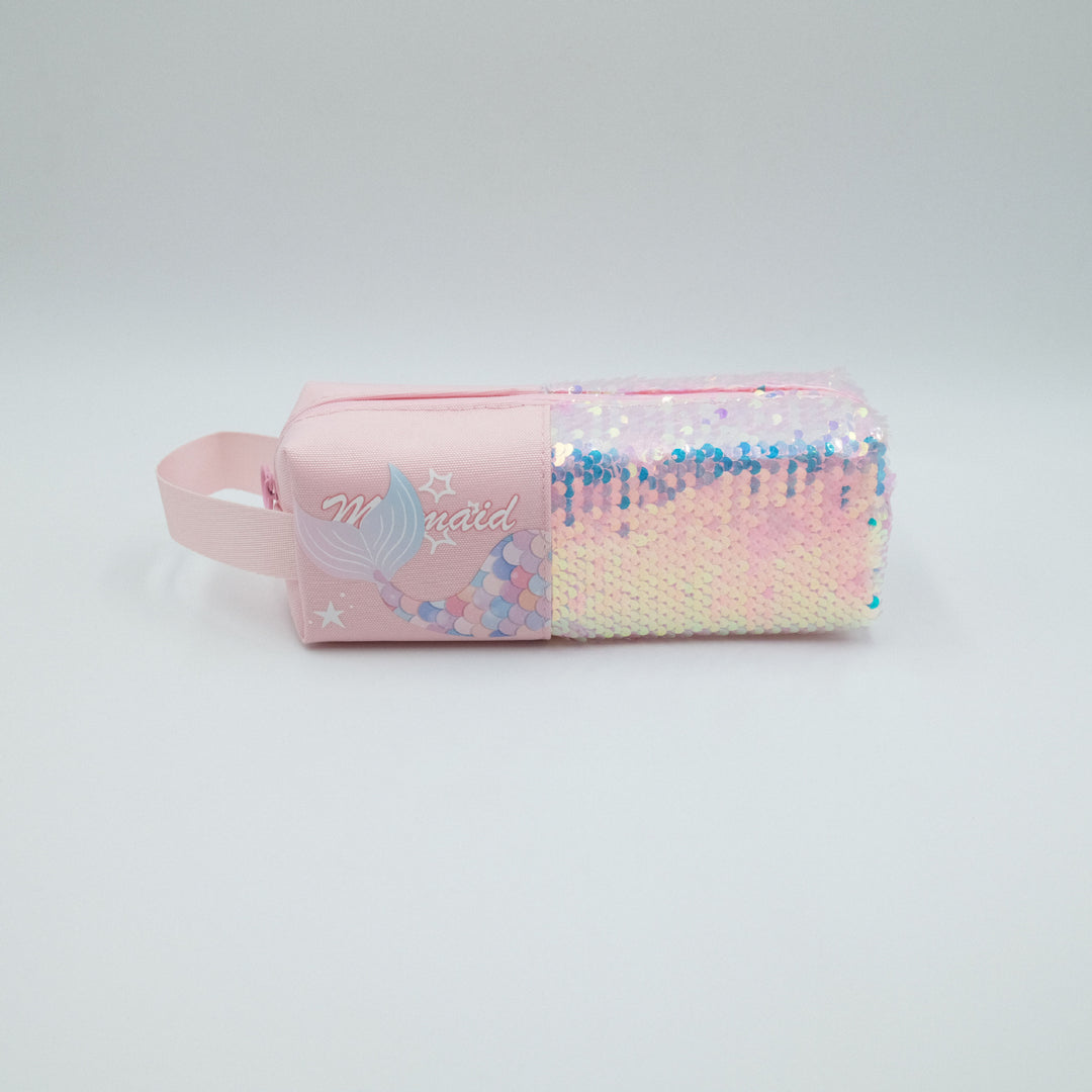Mermaid-Themed Glitter Pencil Case
