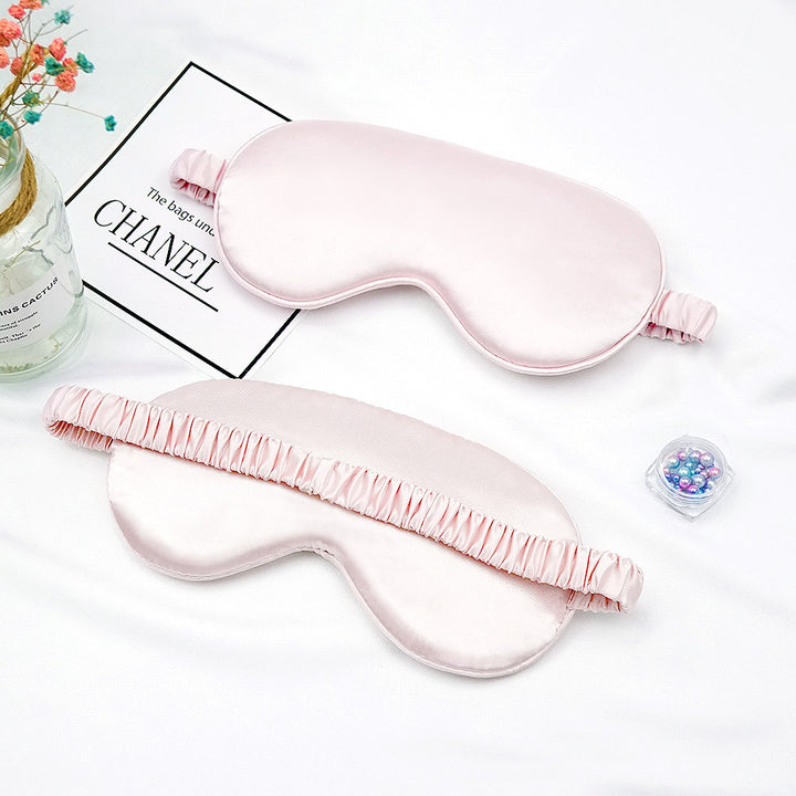Women's breathable satin eye mask with ergonomic curvature, soft padding and gathered anti-slip band Kalsten