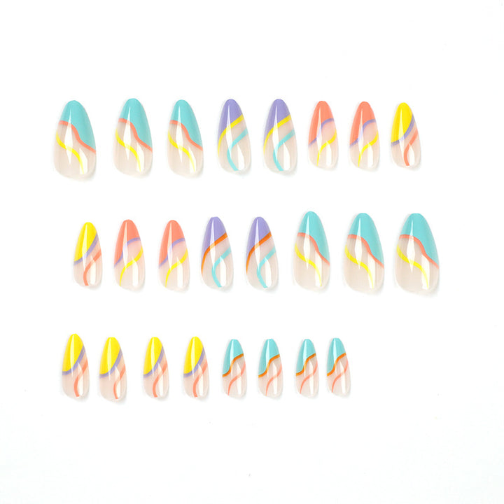 Artificial nail extensions with stylish gradient colors and modern designs Kalsten
