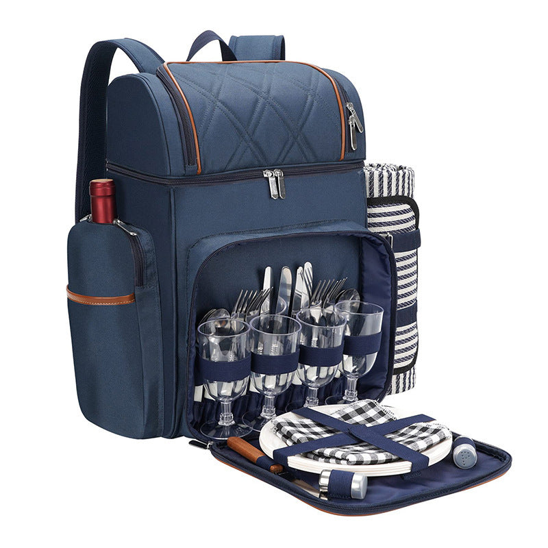 Gourmet Picnic Backpack with Dishware and Cooling Compartment Kalsten