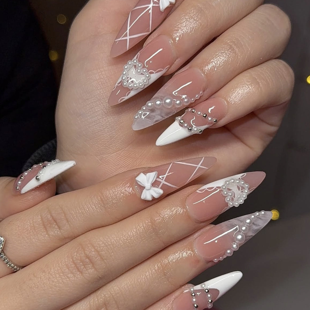 Elegant Stiletto Rhinestone Nail Art Extensions Kalsten