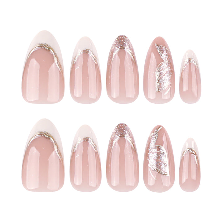 Elegant Stiletto Nails with Glitter and Spike Decorations Kalsten