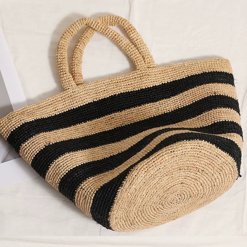 Handcrafted Tote Bag In Stripe Pattern Kalsten