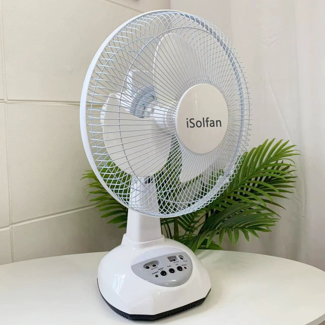 Women's portable solar fan with LED light and USB connection Kalsten