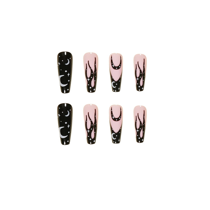 Artistic Nail Extensions with Creative Design and Glittering Accents Kalsten