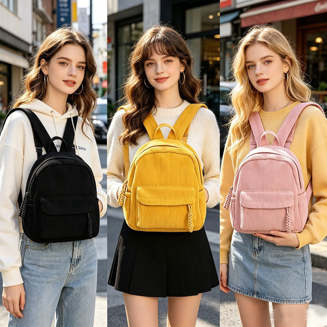 Compact Corduroy Backpack