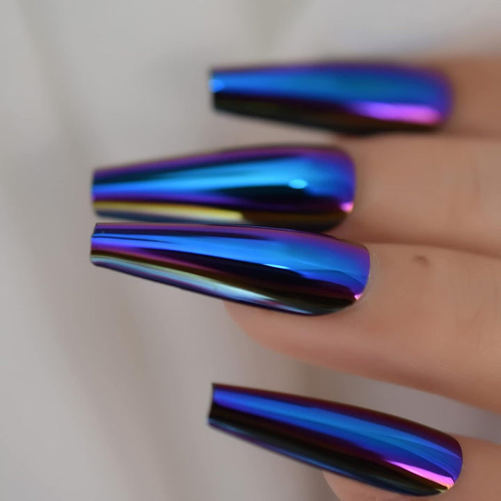 Artificial nail tips with holographic shine Kalsten
