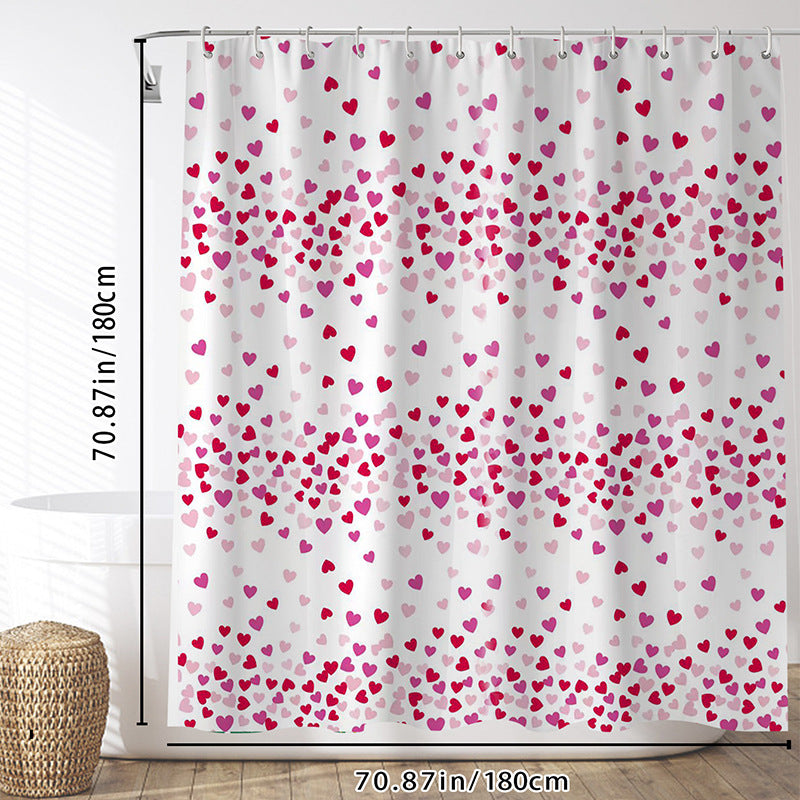 Heart Patterned Shower Curtain Kalsten