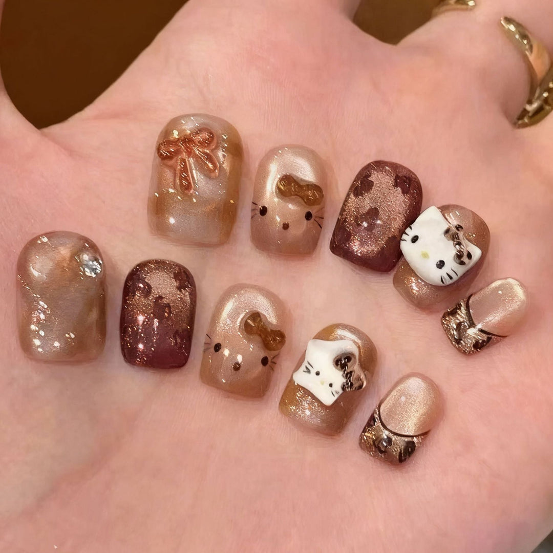 Creative artificial nails with cute animal designs Kalsten