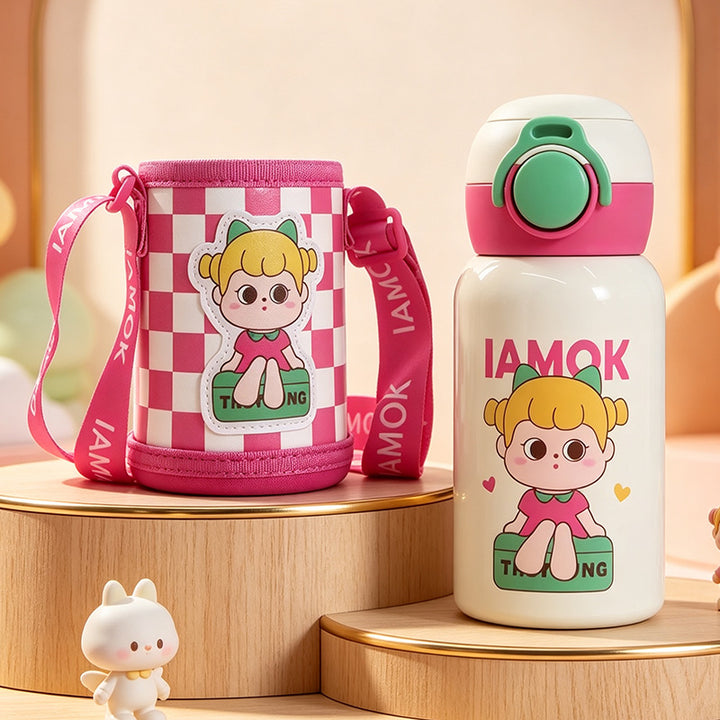 Insulated water bottle with practical carrying strap Kalsten