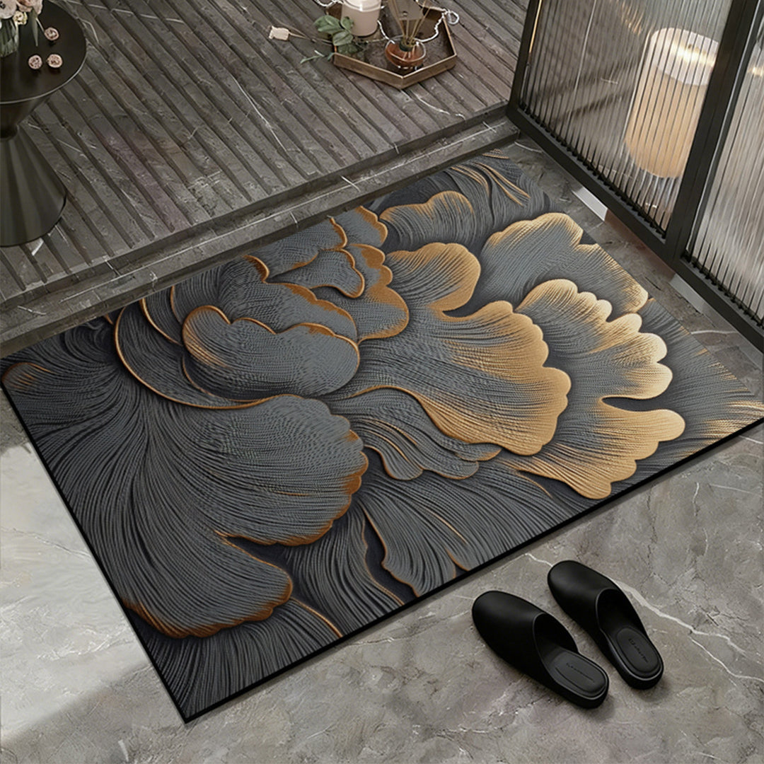 Elegant Floral Design Entrance Mat