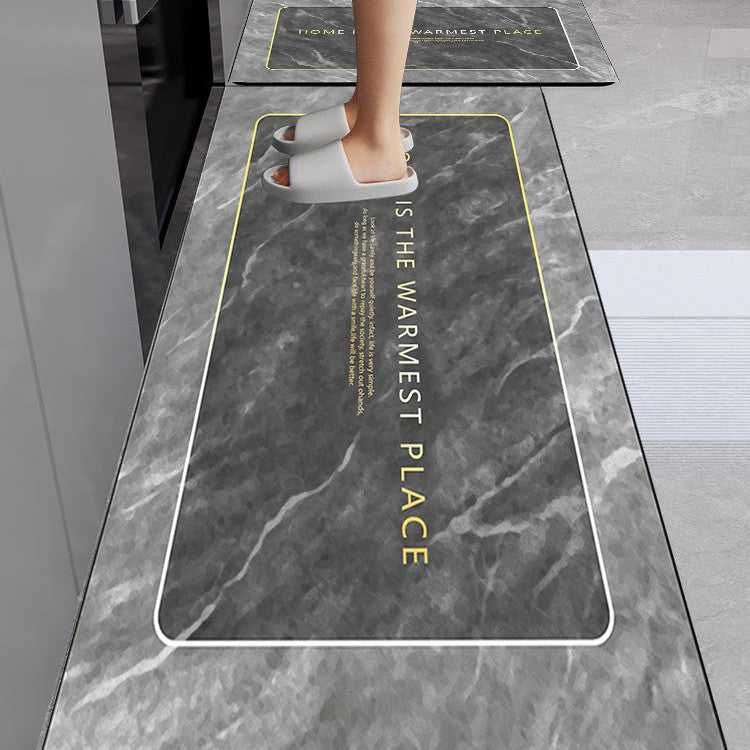 Marble-Printed Kitchen Floor Mat